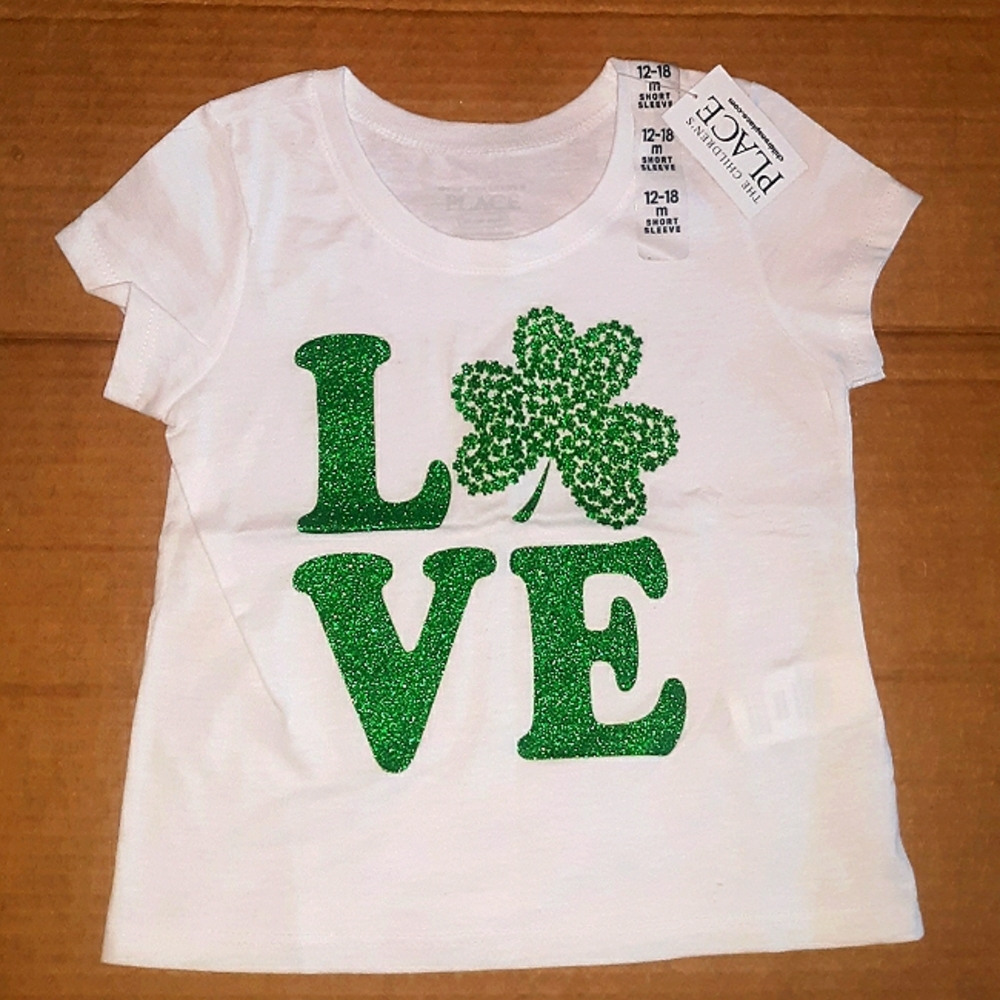 NWT☆The Children's Place ☆Girls "Love" St. Patrick's Day T-shirt🍀🍀
